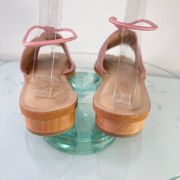 42 Gold by Chinese laundry Slide Sandals Pink Suede Leather Ankle Strap - Picture 4 of 8